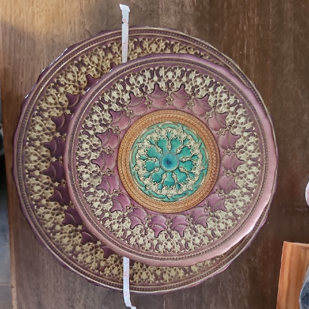 Ornate Purple and Gold Decorative Plates